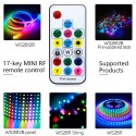 WS2812B WS2811 Addressable LED Controller RF Remote Wireless Mini Controller 5~24V DC for WS2812 WS2811 Dream Color Rainbow RGB LED Pixel Strip Panel Light, 3pin JST Connector 200 Color Modes