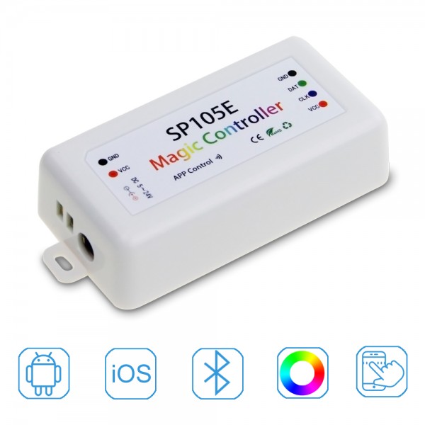 Wireless Bluetooth Magic Dream Color LED Light Controller iOS Android DC5V~24V Great for WS2811 WS2812B WS2801 SK6812 Individually Addressable Programmable LED Strip Pixel Module Panel Lamp