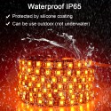 Orange LED Strip Lights 16.4ft 5050 SMD Black PCB 5M 300 LEDs Waterproof IP65 12V DC for Home Hotels Clubs Shopping malls Cars Lighting