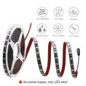 16.4ft 5050 Blue LED Flexible Strip Ribbon Light Black PCB DC 12V 5M 300 LEDs Waterproof IP65 for Home Garden Commercial Area Lighting, Without Power Supply