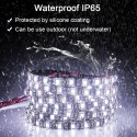 16.4ft 5050 SMD Black PCB Cool White LED Flexible Strip Ribbon Light 5M 300 LEDs Waterproof IP65 DC 12V for Home Garden Commercial Area Lighting