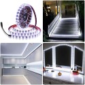 16.4ft 5050 SMD Black PCB Cool White LED Flexible Strip Ribbon Light 5M 300 LEDs Waterproof IP65 DC 12V for Home Garden Commercial Area Lighting