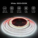 White LED Strip Lights Daylight 6000K 32.8ft 1200LEDs 2835SMD 24V 120W 21600LM Ultra-bright LED Flexible Rope Light for Kitchen Bedroom Under-cabinet Hallways Stairs Lighting (No Power Supply)