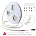 LED Strip Lights Waterproof Daylight 24V DC 32.8ft 1200 LEDs 2835 SMD Cool White 6000K Outdoor LED Flexible Ribbon for Kitchen Garden Under-cabinet Backyard Hallways Stairs Decoration Lighting