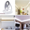 LED Strip Lights Waterproof Daylight 24V DC 32.8ft 1200 LEDs 2835 SMD Cool White 6000K Outdoor LED Flexible Ribbon for Kitchen Garden Under-cabinet Backyard Hallways Stairs Decoration Lighting