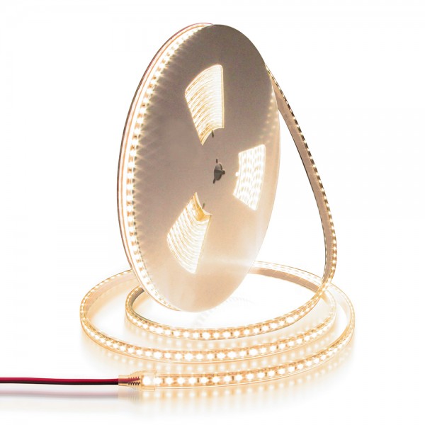 LED Strip Lights Warm White Waterproof 32.8ft 1200 LEDs 2835 SMD 24V DC 3500K Outdoor LED Flexible Ribbon for Kitchen Bedroom Garden Under-Cabinet Backyard Hallways Stairs Decoration Lighting