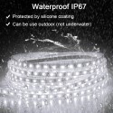 32.8ft LED Strip Lights Daylight White Waterproof IP67 6000K 24V DC 10m 600 LEDs 5050 SMD Outdoor LED Tape for Kitchen Bedroom Garden Backyard Hallway Stair Under-cabinet Closet Decor Lighting