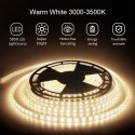 32.8ft Warm White LED Strip Lights Waterproof IP67 10m 600 LEDs 5050 SMD 24V DC 3200K Outdoor LED Flexible Tape for Kitchen Bedroom Garden Under-cabinet Backyard Hallways Stairs Decor Lighting