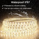 32.8ft Warm White LED Strip Lights Waterproof IP67 10m 600 LEDs 5050 SMD 24V DC 3200K Outdoor LED Flexible Tape for Kitchen Bedroom Garden Under-cabinet Backyard Hallways Stairs Decor Lighting