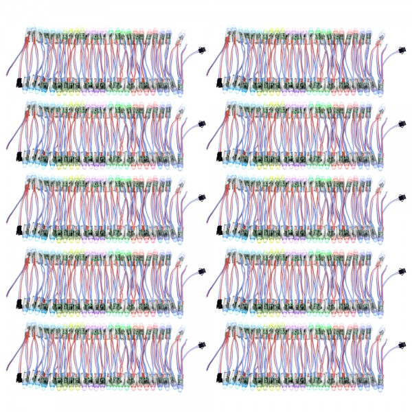 500pcs WS2811 Individually Addressable RGB LED Pixels Light 12mm Round Diffused Digital Color Changing LED Module Light for LED Screen Outdoor Advertising Board Signs DC 12V IP68 Waterproof