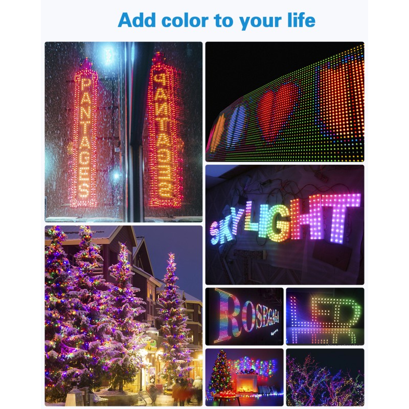 50X 12mm LED Module RGB WS2811 Full Color Pixel Addressable led Strip waterproof 