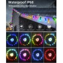 WS2811 Addressable LED Pixel Light 50pcs 5V 12MM Digital Dream Color Diffused RGB LED Pixels Module Round Black Wire IP68 Waterproof