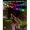 Patio Lights Outdoor String Lights Color Changing Christmas Lights 52ft 100 LEDs Dream Color Rainbow LED Fairy Lights APP Control Waterproof IP68 for Garden Party Holiday Indoor Outdoor Décor