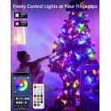 Snowflake String Lights Color Changing Christmas Lights Indoor Outdoor Use APP Control 56ft 100 LEDs Dream Color Rainbow LED Fairy Lights Waterproof IP68 for Patio Garden Party Holiday Décor