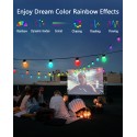 Outdoor String Lights Patio Lights 68.5ft Color Changing RGB Warm White Christmas Lights Dream Color Rainbow Lights APP Control 20 Bulbs Waterproof Shatterproof for Garden Porch Backyard Café