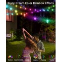 C9 String Lights Outdoor Waterproof Color Changing Christmas Lights Patio Lights Dream Color Rainbow Fairy Light APP Control Weatherproof (13ft 25LEDs)