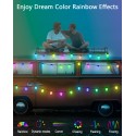 String Lights Outdoor Waterproof Color Changing Christmas Lights 16ft 25 LEDs Patio Lights Dream Color Rainbow Fairy Light APP Control Weatherproof for Garden Party Holiday Wedding Eaves Décor