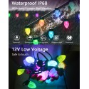 String Lights Outdoor Waterproof Color Changing Christmas Lights 16ft 25 LEDs Patio Lights Dream Color Rainbow Fairy Light APP Control Weatherproof for Garden Party Holiday Wedding Eaves Décor