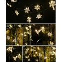 Christmas Light LED Snowflake String Light Warm White 24ft 70LEDs (2x12ft) UL Listed Waterproof Connectable Fairy String Light for Xmas Tree Patio Garden Halloween Party Indoor Outdoor Décor