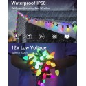 String Lights Outdoor Waterproof Color Changing Christmas Lights 26ft 50 LEDs Patio Lights Dream Color Rainbow Fairy Light APP Control Weatherproof for Garden Party Holiday Wedding Eaves Décor