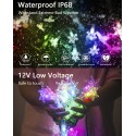 Outdoor String Lights Color Changing Snowflake Christmas Lights Rainbow Fairy Lights APP Control 43ft 75 LEDs Waterproof IP68 213 Dynamic Color Modes for Patio Garden Party Holiday Décor