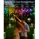 Outdoor String Lights 60ft 100 Bulbs LED Christmas Lights Color Changing Waterproof Rainbow Fairy Lights with APP 213 Dynamic Color Effects for Patio Garden Party Holiday Indoor Outdoor Décor