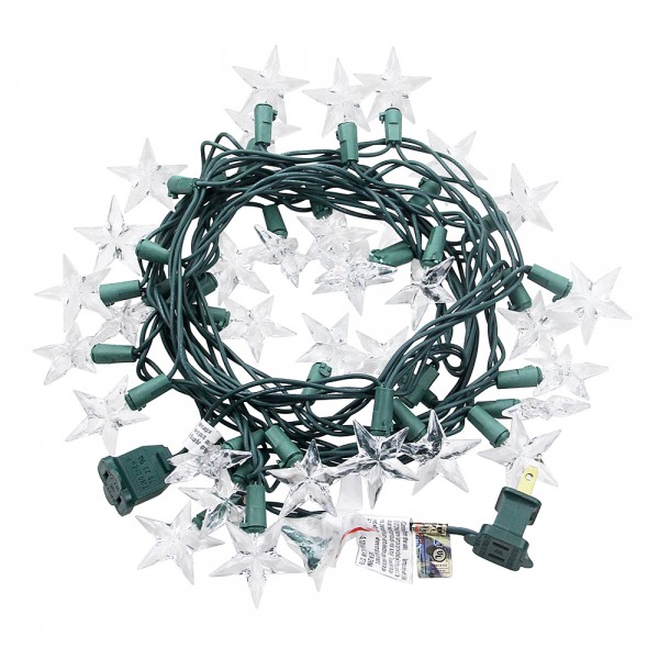 LED Christmas String Light Star Fairy Lights 12Ft 35 LEDs Warm White Waterproof Connectable UL Listed Rope Light for Xmas Tree Patio Garden Halloween Party Indoor Outdoor Décor