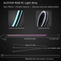 RGB LED Strip PC Neon Light Strip for Motherboard 4 Pin RGB Header (+12V,G,R,B) Computer DIY Lighting, Compatible with ASUS Aura RGB Gigabyte RGB Fusion MSI Mystic Light ASRock RGB, 2 Pack