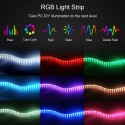 Addressable RGB LED Strip for PC, 5V WS2812B Rainbow Digital Light Strip for ASUS Aura SYNC, MSI Mystic Light SYNC, ASRock Polychrome RGB 3 pin 5V ADD Header on Motherboard, 40cm 24 LED, 4pcs