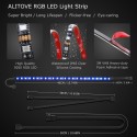 Addressable RGB LED Strip for PC, 5V WS2812B Rainbow Digital Light Strip for ASUS Aura SYNC, MSI Mystic Light SYNC, ASRock Polychrome RGB 3 pin 5V ADD Header on Motherboard, 40cm 24 LED, 4pcs