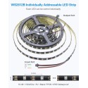 WS2812B LED Strip Addressable RGB LED Pixels Strip Programmable Dream Color Digital LED Ribbon Light 16.4ft 150 LEDs 5V Compatible with Arduino Raspberry Pi for Home Theater Bar Decor Lighting