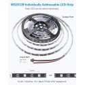 WS2812B LED Strip 16.4ft 150 LEDs Addressable RGB LED Pixels Light Strip Programmable Dream Color Digital Lights 5V Waterproof IP67 Black FPCB 5V DC,Eco Version, No Power Supply Controller