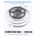 Addressable RGB LED Pixels Light WS2812B LED Strip 16.4ft 90 LEDs Strip Programmable Dream Color Digital Lights 5V Waterproof IP67 Black FPCB 5V DC,Eco Version, No Power Supply Controller