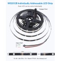 WS2812B Addressable RGB LED Strip Programmable Dream Color Digital LED Pixels Ribbon Light 16.4ft 90 LEDs 5V DC Not Waterproof Black FPCB, Eco Version, No Power Supply Controller