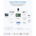 16.4ft WS2812B RGB Addressable LED Strip 5m 150 LEDs Programmable Dream Color Digital LED Pixel Ribbon Light Waterproof IP65 DC 5V White PCB, Eco Version, No Power Supply Controller