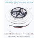 WS2812B Individually Addressable RGB LED Strip 16.4ft 150 LED Pixels Dream Color Digital Programmable LED Ribbon Light 5V Waterproof IP67 White PCB, Eco Version, No Power SupplyController