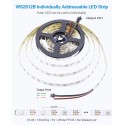 Addressable LED Strip WS2812B RGB Programmable Digital LED Pixels 16.4ft 150 LEDs Dream Color Rainbow LED Tape Light 5V DC White PCB Non-Waterproof, Eco Version, No Power Supply Controller