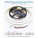 16.4ft WS2812B Addressable Digital RGB LED Strip Pixels Lights 5m 300 LEDs Programmable Dream Color LED Ribbon Light Waterproof IP65 DC 5V, Eco Version, No Power Supply Controller