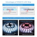WS2815 WS2813 12V Addressable RGB LED Strip 5m 150 LEDs 12V WS2812B Programmable LED Pixel Rope Light Dual-Data Wires 4pin Dream Color LED Tape Waterproof IP65 for Decor Lighting Project