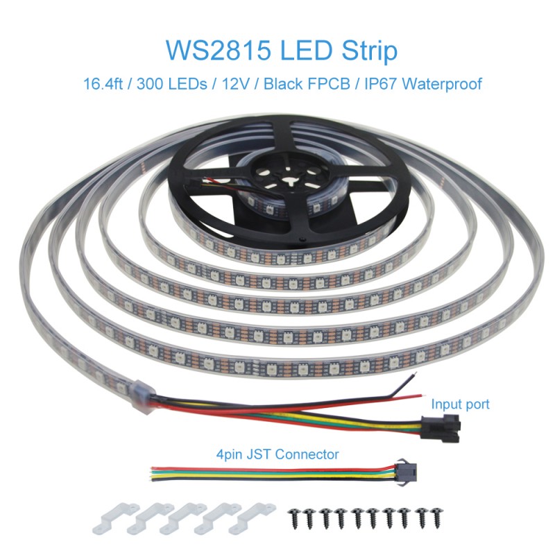 WS2813 12V LED Strip Light 12V WS2812B RGB Addressable LED Pixel Tape Light  WS2815 Programmable LED