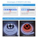 WS2813 12V LED Strip Light 12V WS2812B RGB Addressable LED Pixel Tape Light WS2815 Programmable LED Felxible Strip 16.4ft/5m 300 LEDs Waterproof IP67 Black PCB for Decor Lighting Project