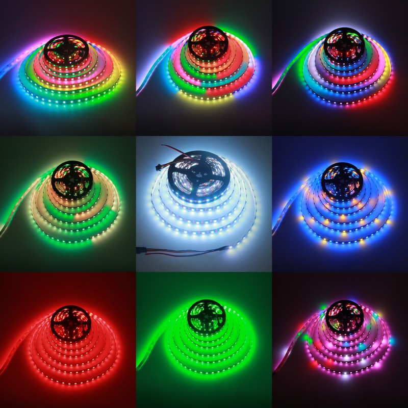 WS2812B 2811 WS2813 WS281530/60/pixels/leds/m RGB LED Strip Addressable 5V  12V