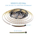 WS2812B 12V LED Strip Light WS2815 Addressable RGB LED Light Strip 12V WS2813 Programmable Dream Color Digital LED Pixel 16.4ft 300 LEDs Waterproof IP65 for Decor Lighting Project