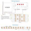 12V WS2812B LED Strip Light WS2813 12V RGB Addressable LED Pixel Tape Light WS2815 Programmable LED Felxible Strip 16.4ft/5m 300 LEDs Waterproof IP67 White PCB for Decor Lighting Project