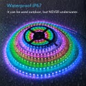 32.8ft Addressable RGB LED Strip Light WS2811 Dream Color Digital Programmable Flexible LED Pixel Tape Light 24V 10m 600 LEDs 5050 SMD Waterproof IP67 Black PCB for Arduino Raspberry Pi