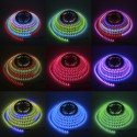 RGB LED Strip Light 32.8ft WS2811 Addressable Programmable Dream Color Digital LED Pixel Light 24V 10m 600 LEDs Rainbow Chasing Effect LED Flexible Light Rope Non-Waterproof White PCB