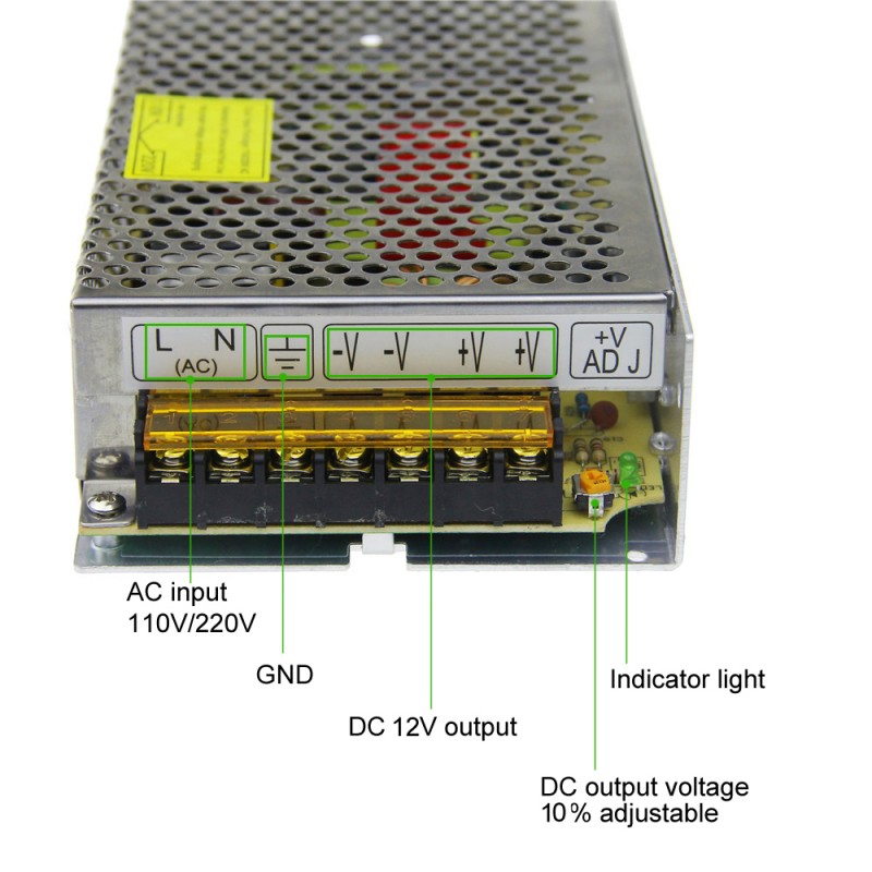 TRANSFORMATEUR 12V 10A/120W SLIM