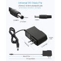 DC 12V 1A Power Supply 1000mA 12W AC/DC Adapter, 100~240V AC to DC 12 Volt 1 Amp 0.6A Converter with 5.5 x 2.5mm 2.1mm Plug for LED Strip Light CCTV Security Camera DVR NVR Surveillance System