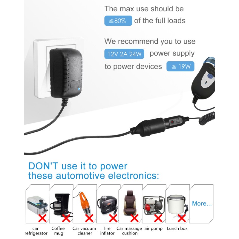 AC to DC Converter 12V 2A 24W Power Supply 110V to 12V Converter AC/DC  Adapter