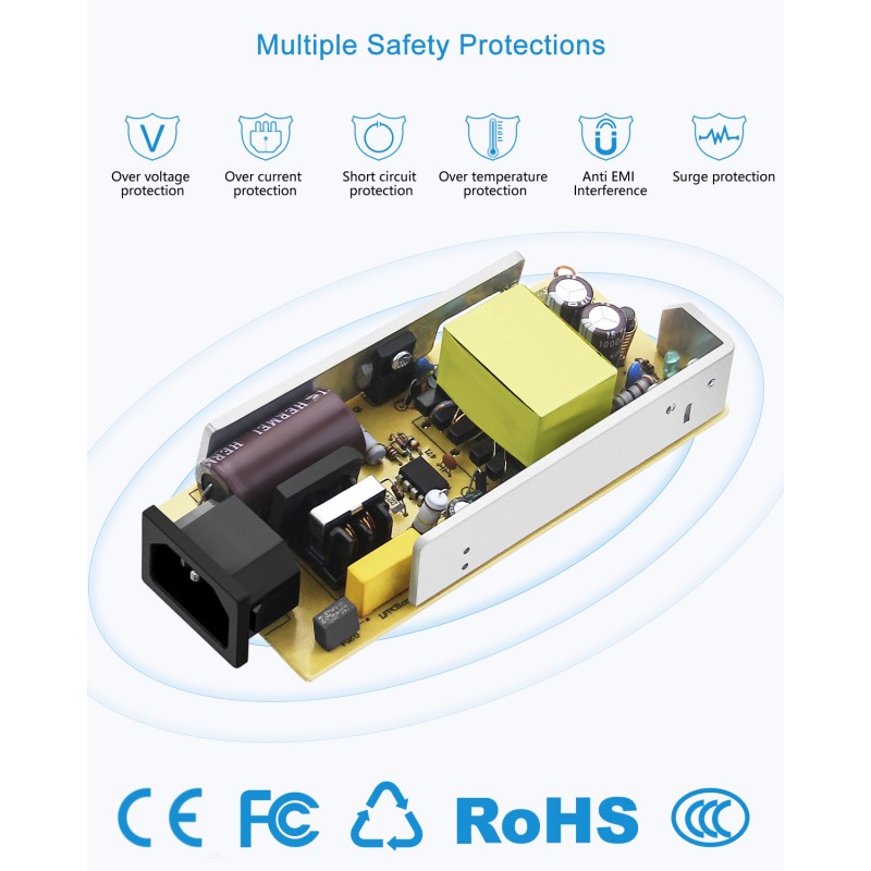 AC to DC Converter 12V 8A 96W, 100V-240V to 12V Power Supply